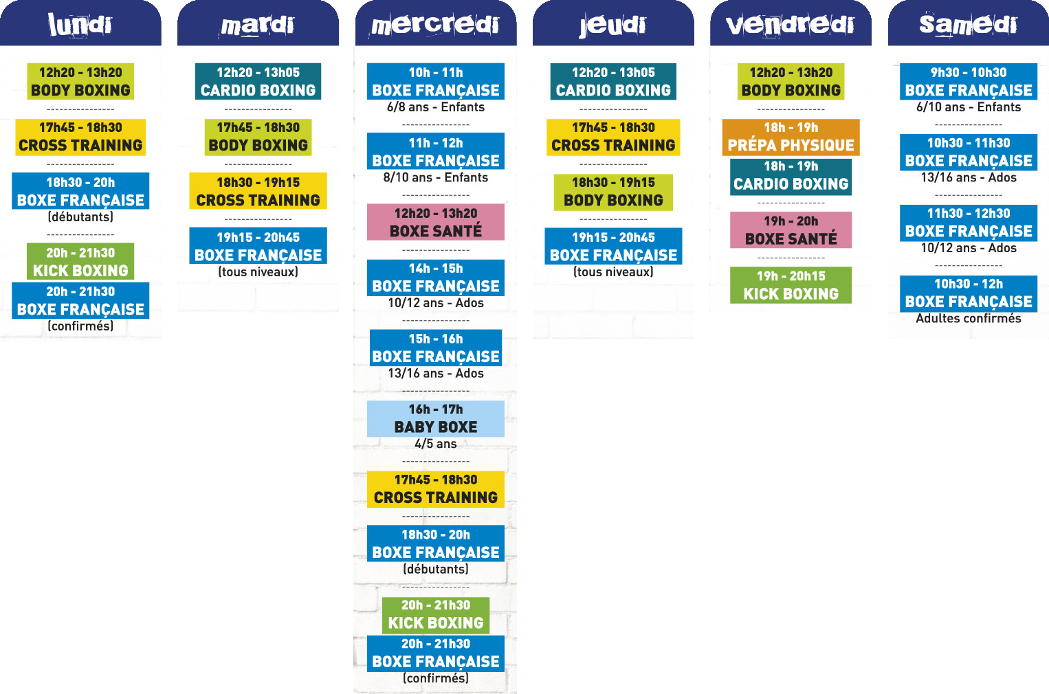 planning saison 2019-2020
